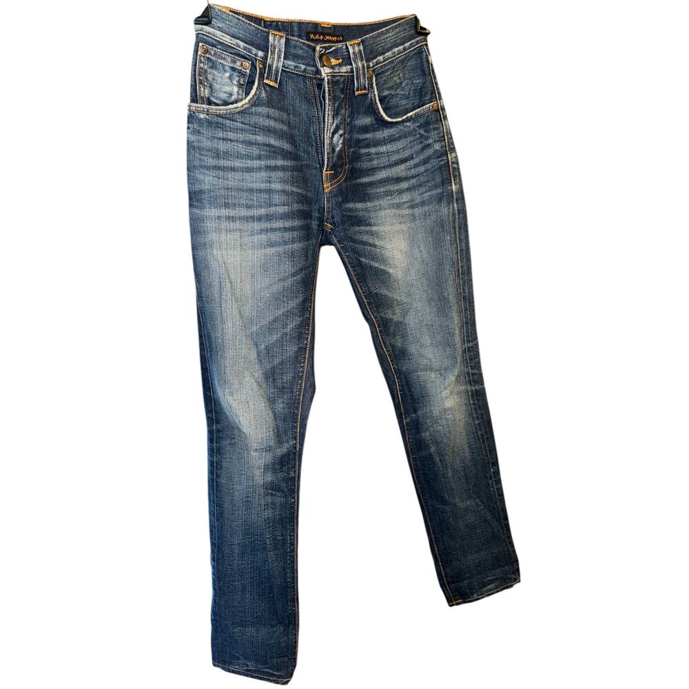 Nudie Men’s “Steady Eddie” Button‑Fly Jeans | 25 × 32 | Rigid Denim Tapered Fit